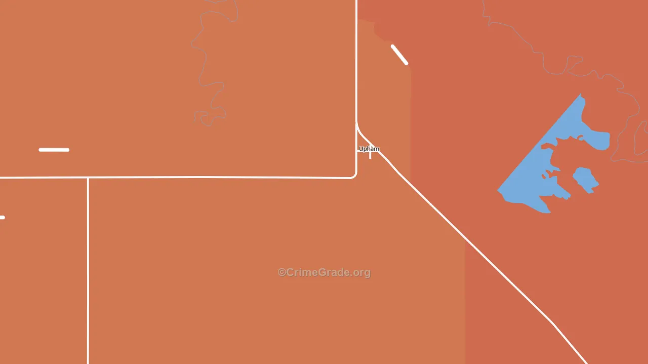 Upham, ND Map of Robbery Rates