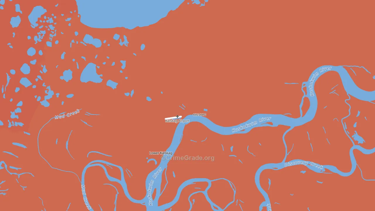 Upper Kalskag, AK Map of Robbery Rates