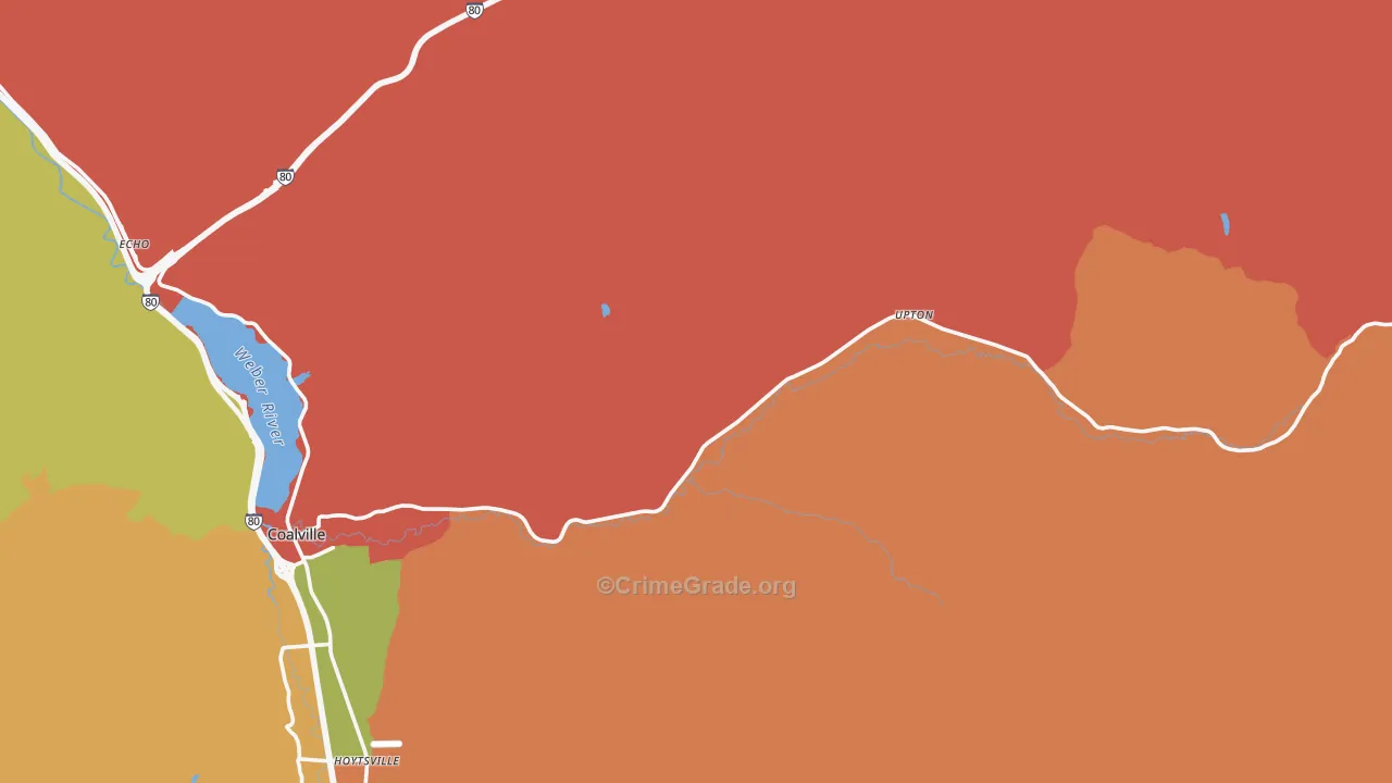 Upton, UT Map of Robbery Rates