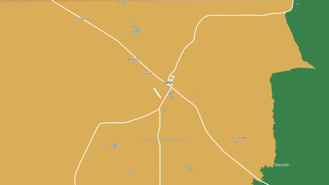 Upton, WY Map of Robbery Rates