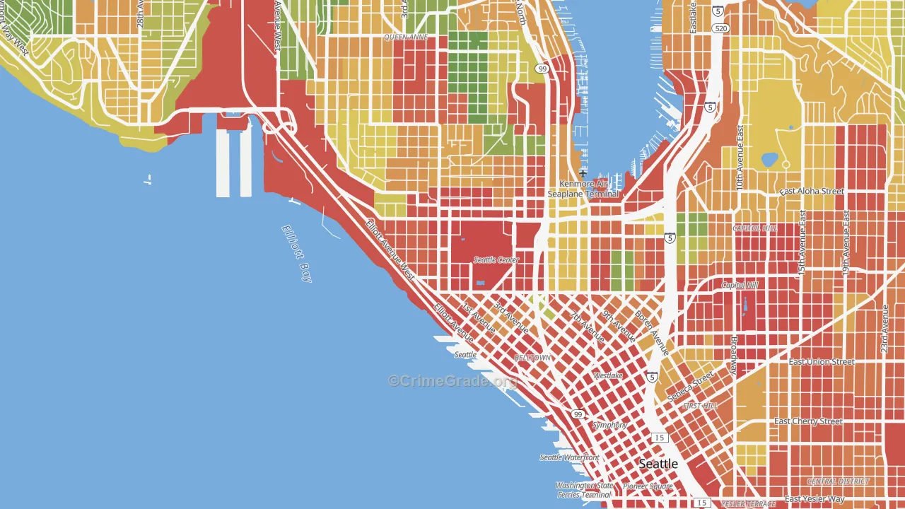 Uptown, Seattle, WA Map of Robbery Rates