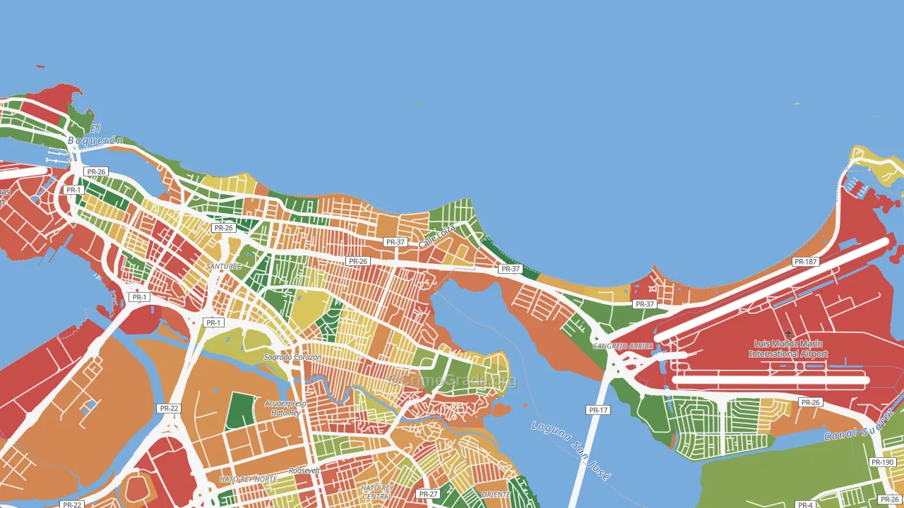 Urbanizacion Atlantic View, San Juan, PR Map of Robbery Rates