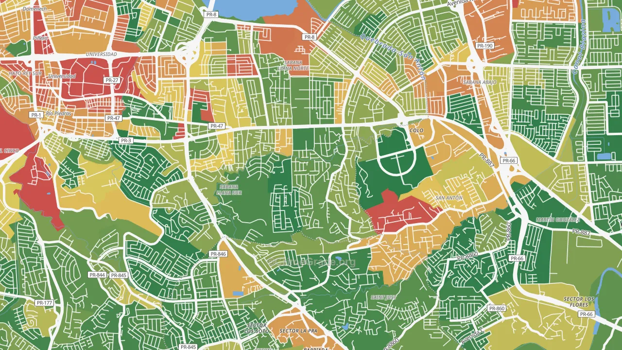 Urbanizacion Monte Carlo-San Juan, San Juan, PR Map of Robbery Rates