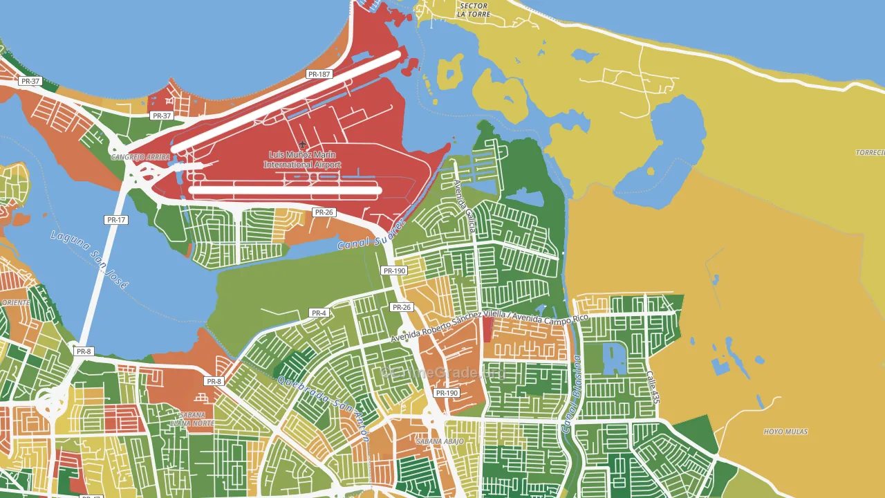Urbanizacion Vistamar, Carolina, PR Map of Robbery Rates