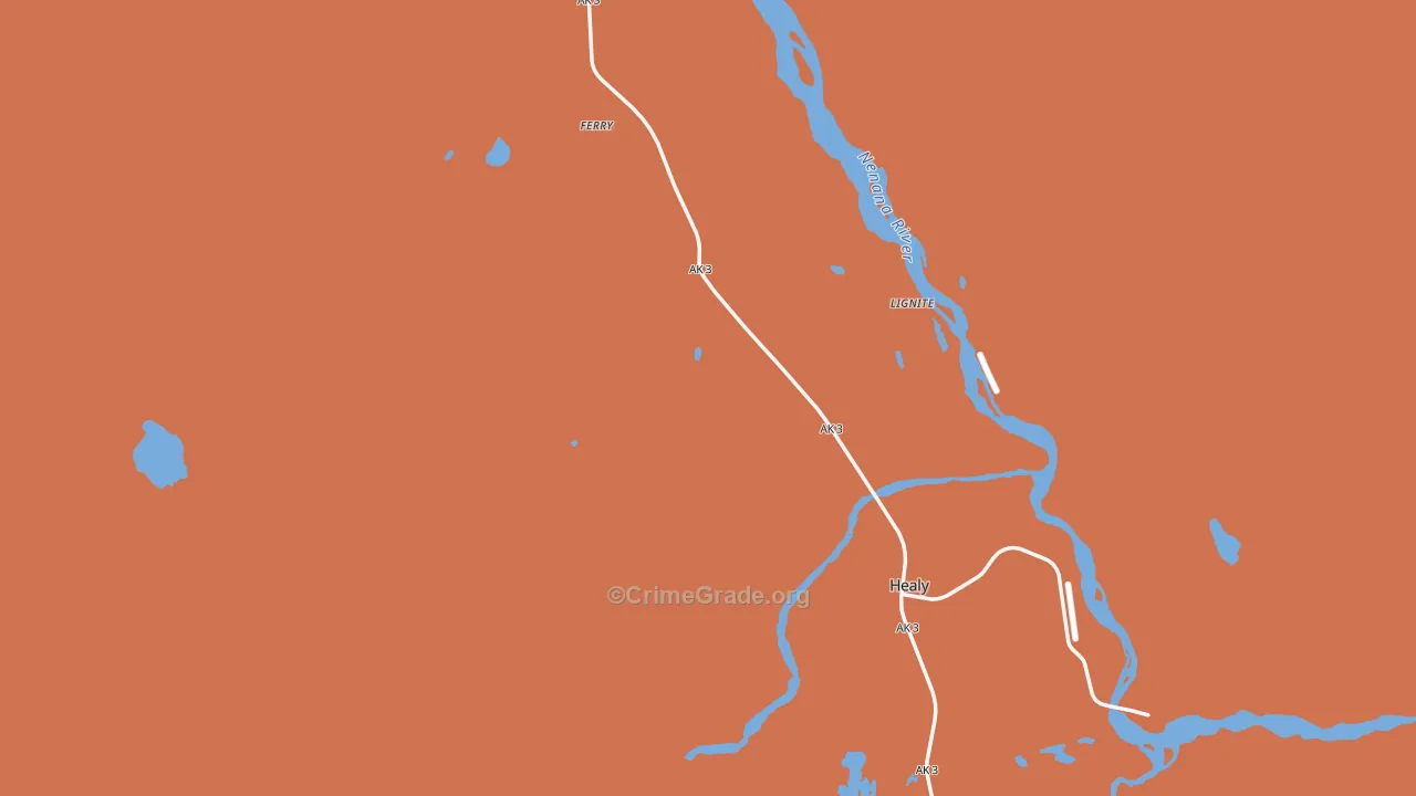 Usibelli, AK Map of Robbery Rates