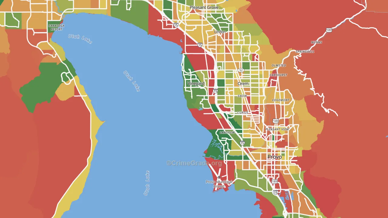Utah County, UT Map of Robbery Rates