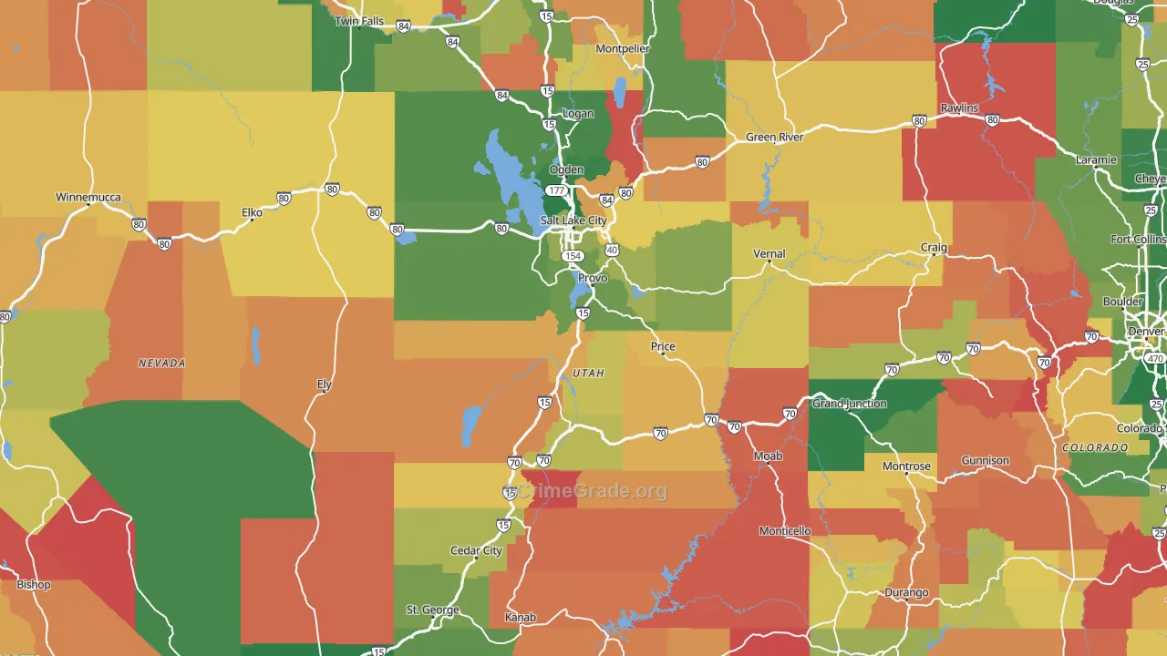 Utah Map of Robbery Rates