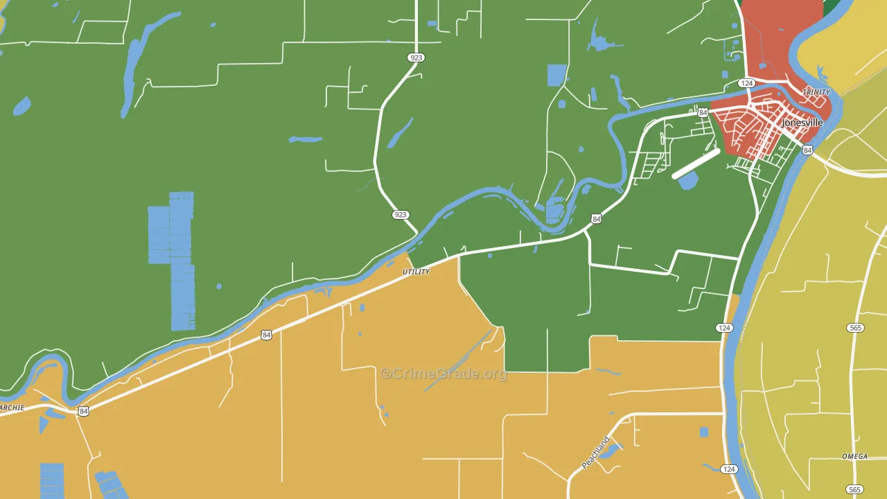 Utility, LA Map of Robbery Rates