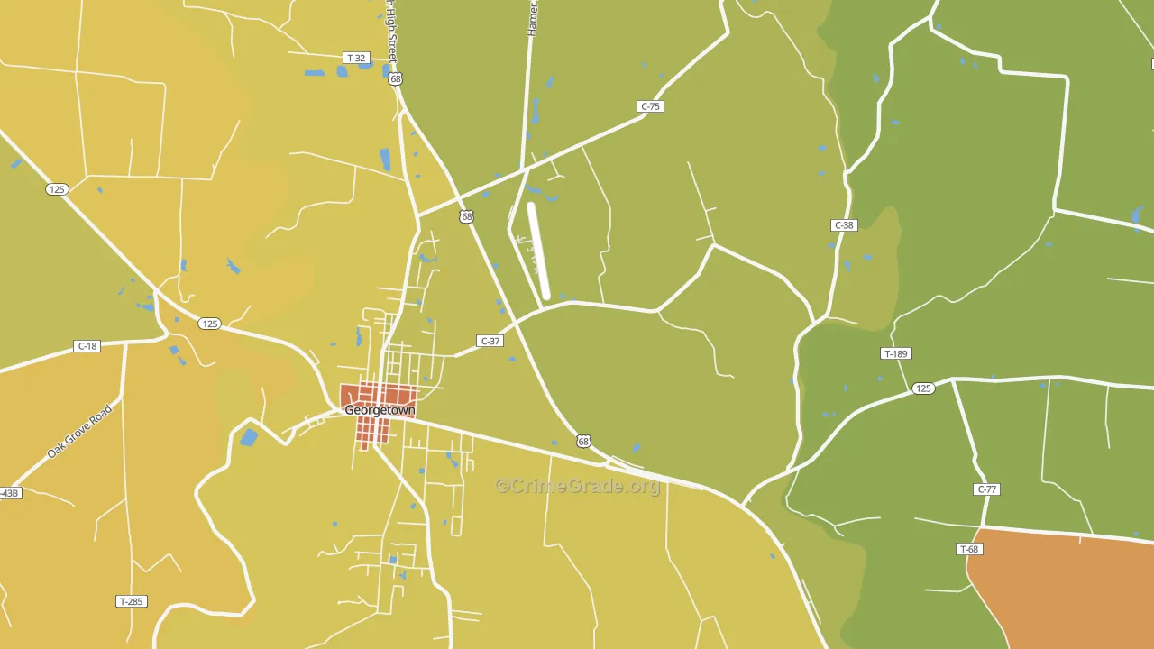 Utopia, OH Map of Robbery Rates