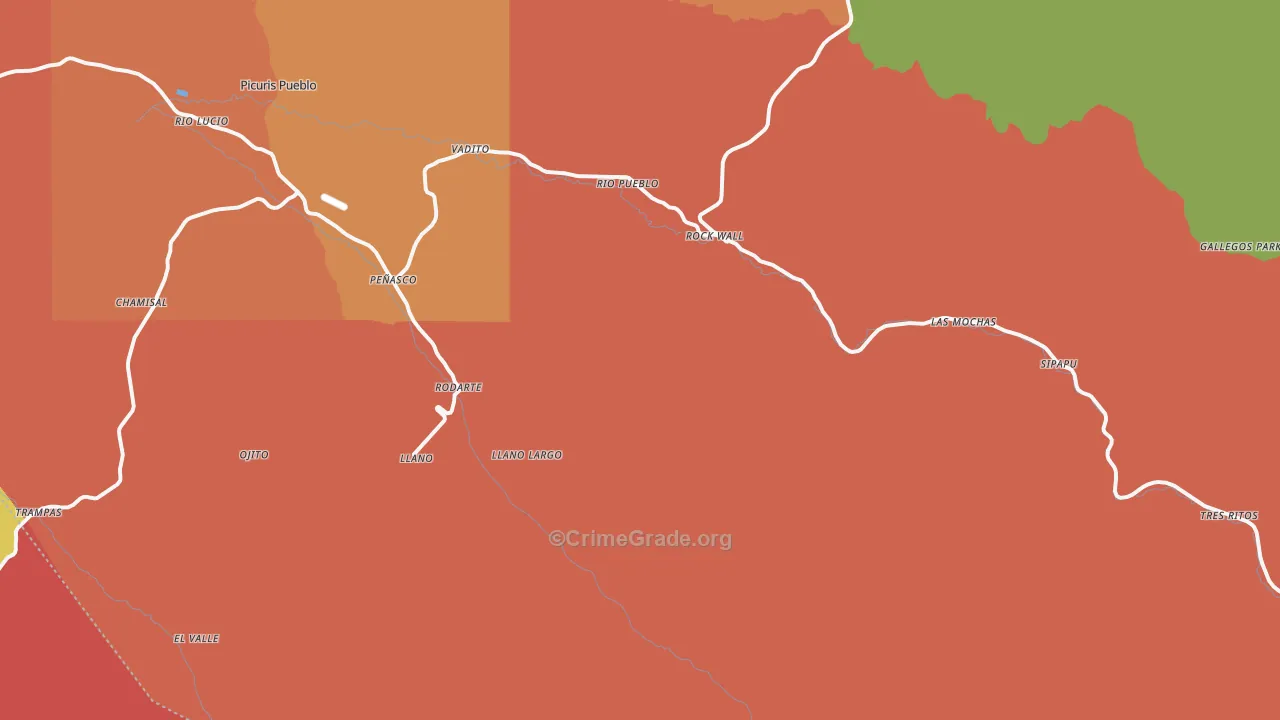 Vadito, NM Map of Robbery Rates