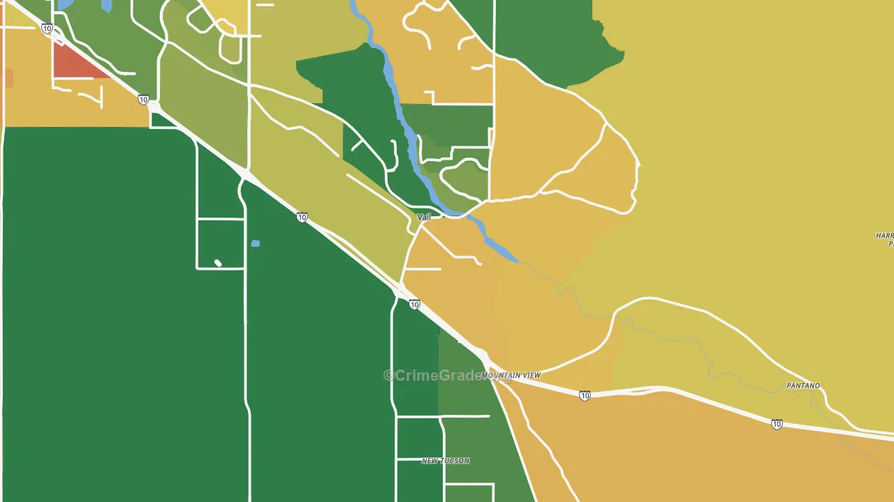 Vail, AZ Map of Robbery Rates