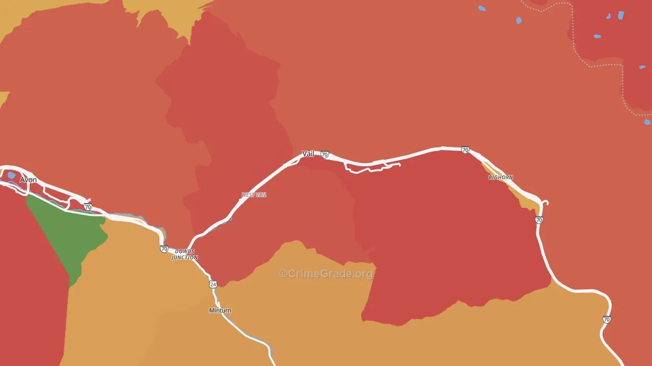 Vail, CO Map of Robbery Rates