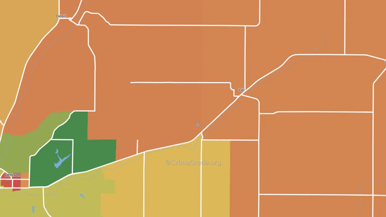Vail, IA Map of Robbery Rates