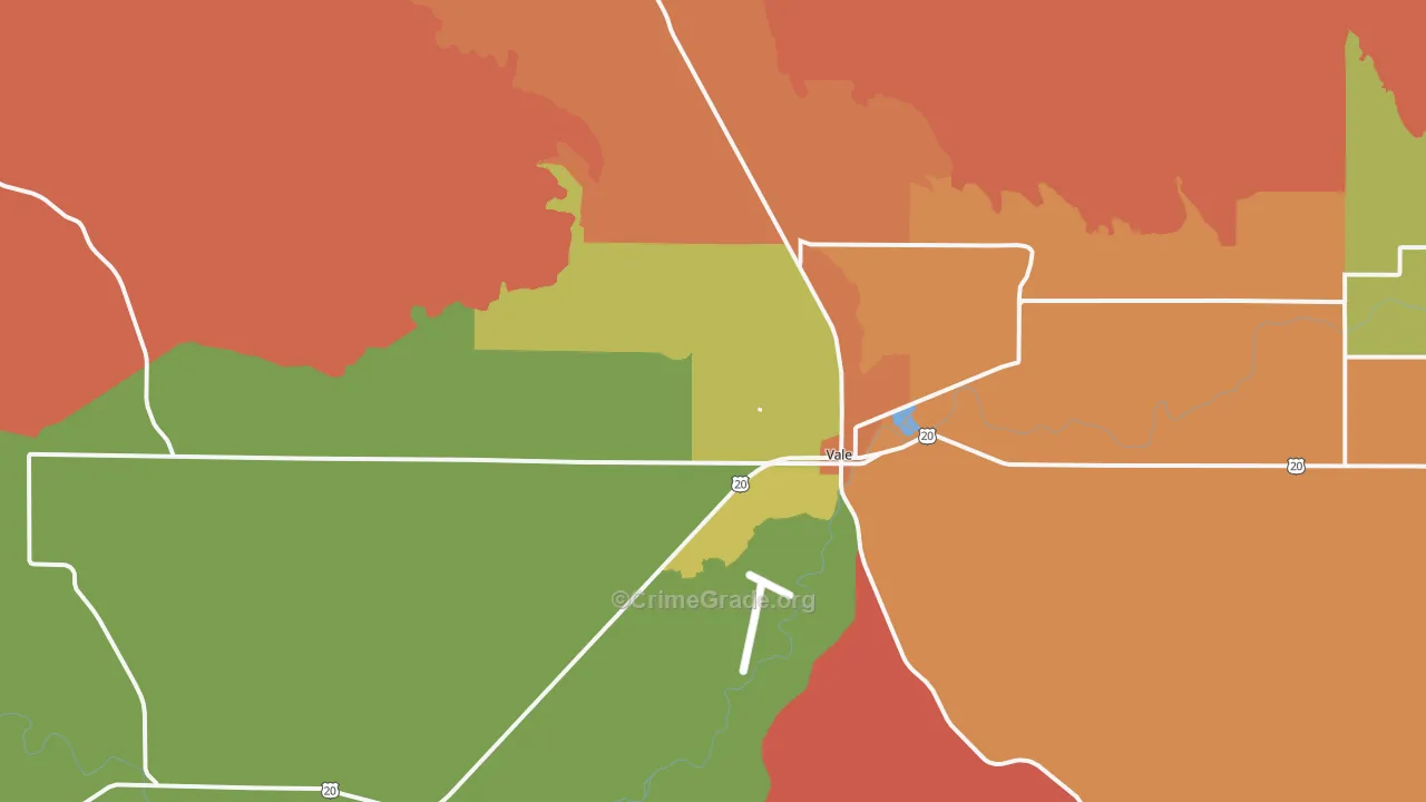 Vale, OR Map of Robbery Rates