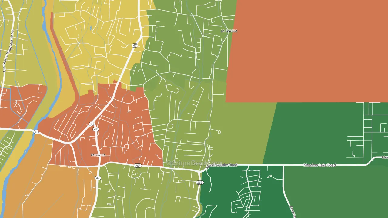 Valencia, NM Map of Robbery Rates