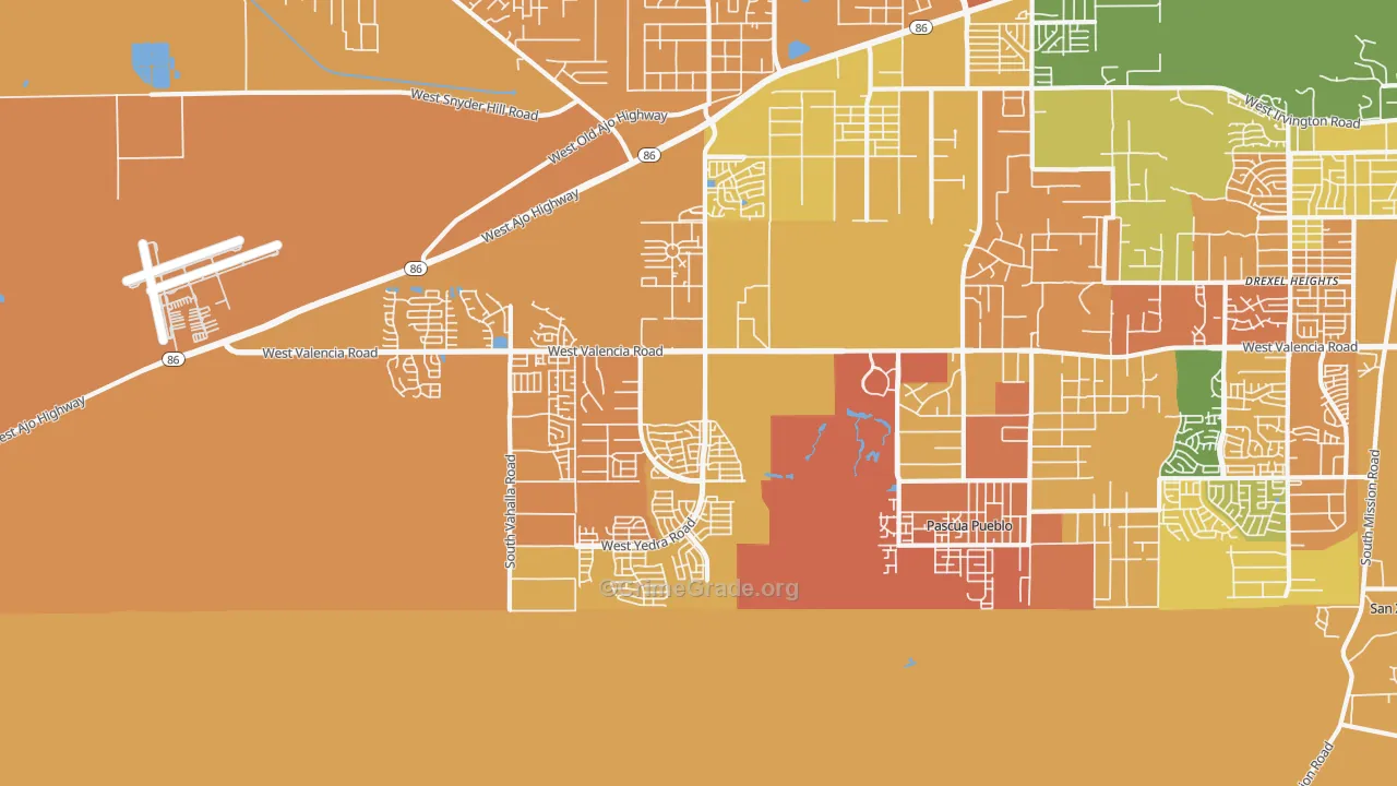 Valencia West, AZ Map of Robbery Rates