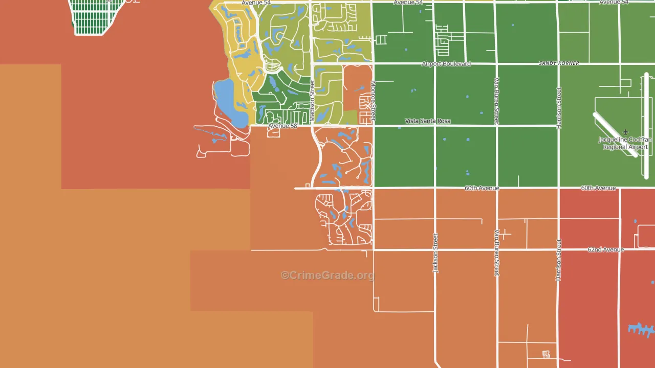 Valerie, CA Map of Robbery Rates
