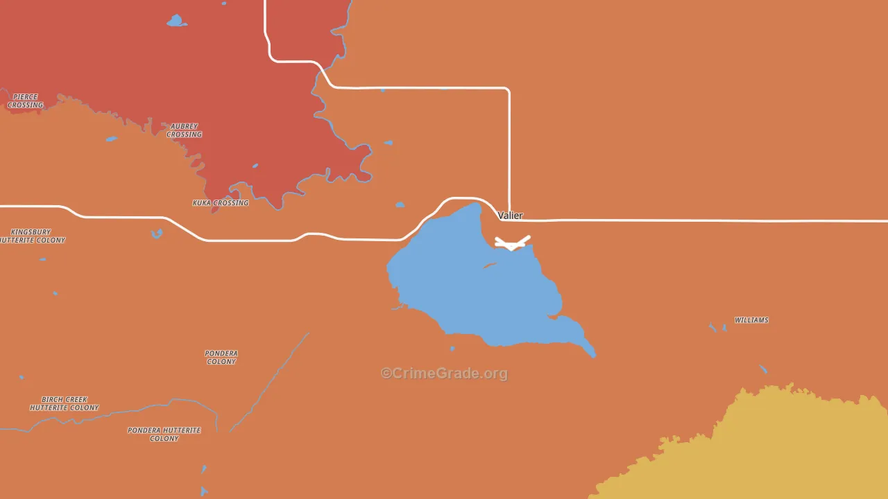 Valier, MT Map of Robbery Rates