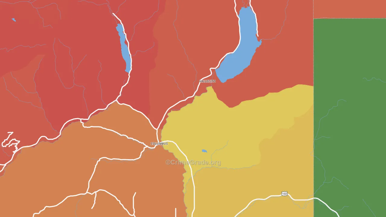 Vallecito, CO Map of Robbery Rates