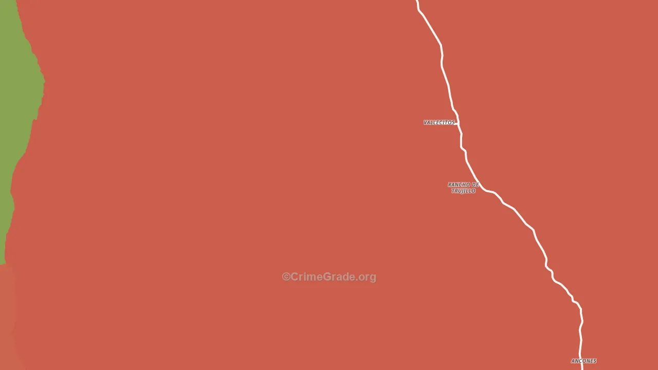 Vallecitos, NM Map of Robbery Rates