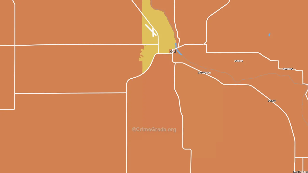 Valley County, NE Map of Robbery Rates