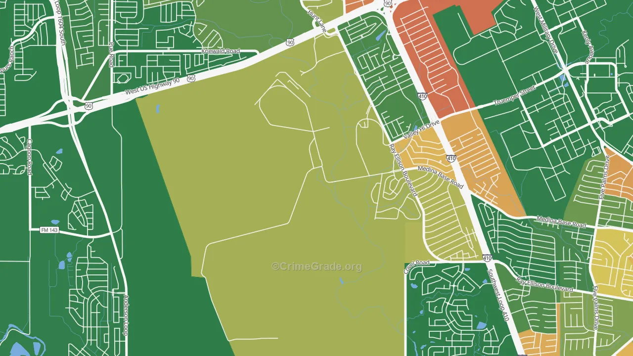 Valley-Hi, TX Map of Robbery Rates