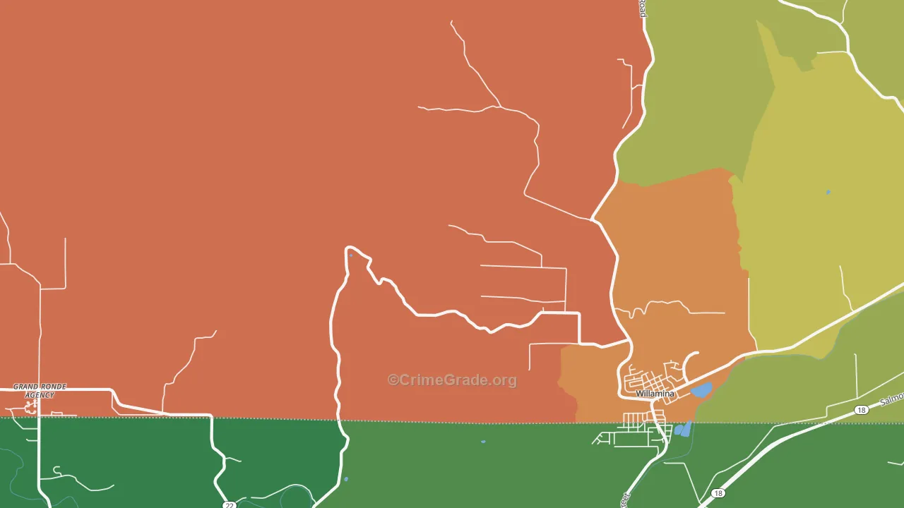 Valley Junction, OR Map of Robbery Rates