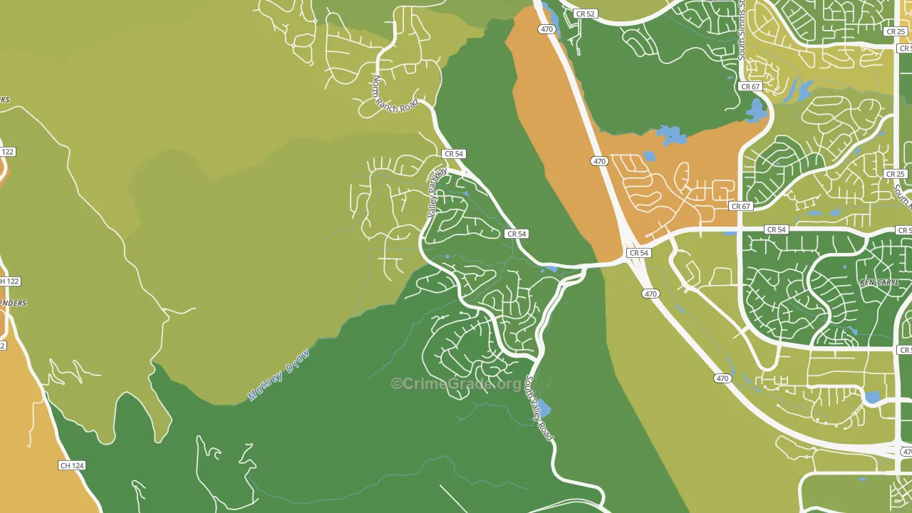 Valley Legacy, Littleton, CO Map of Robbery Rates
