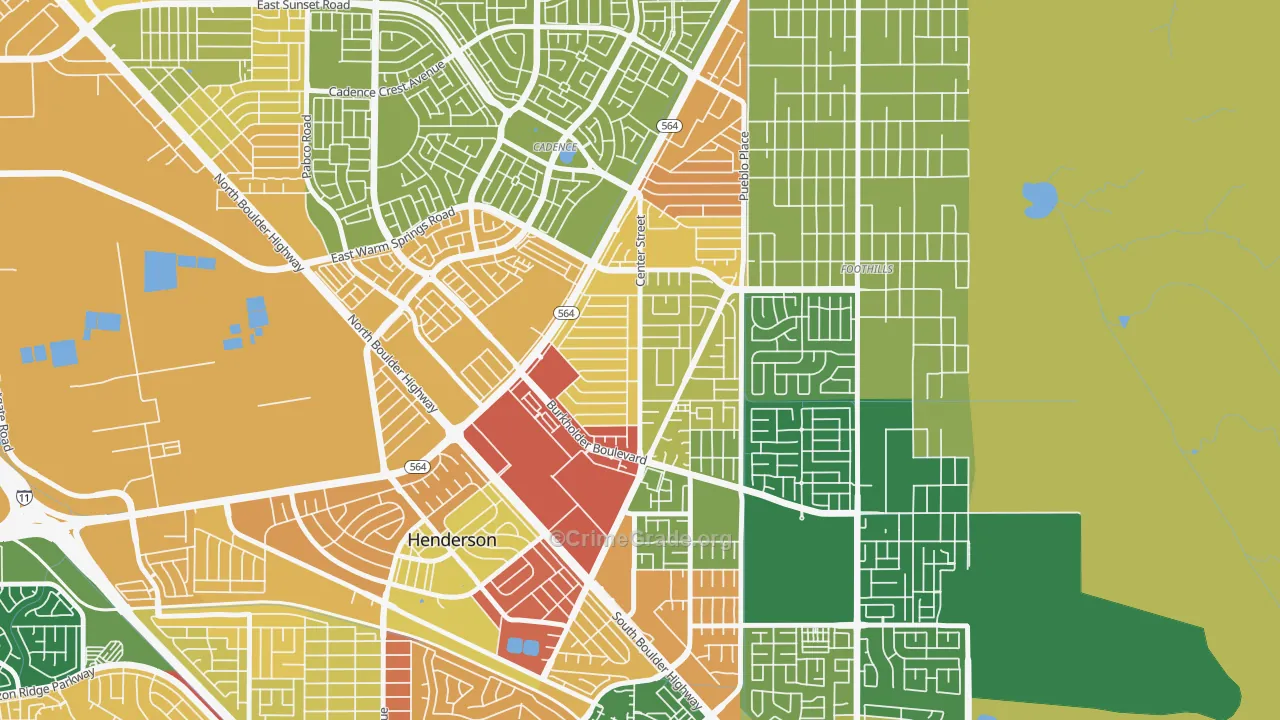 Valley View, Henderson, NV Map of Robbery Rates