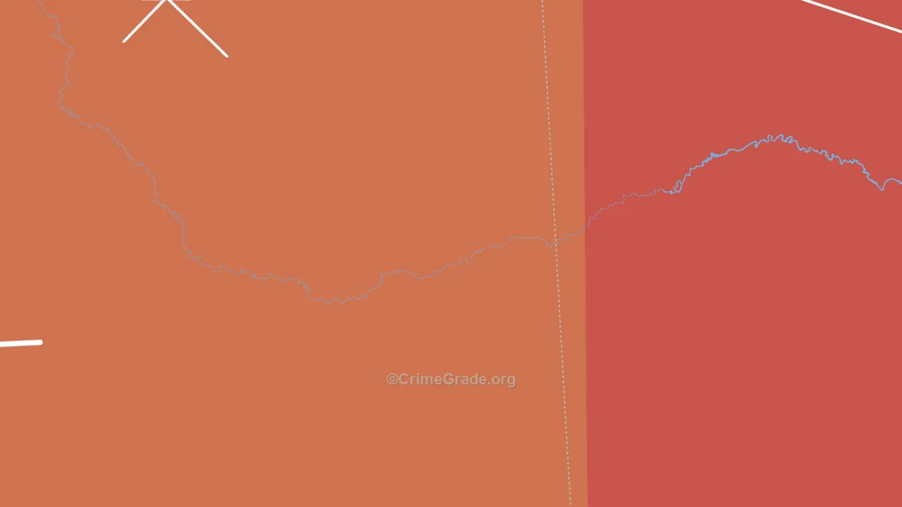 Valley Wells, TX Map of Robbery Rates
