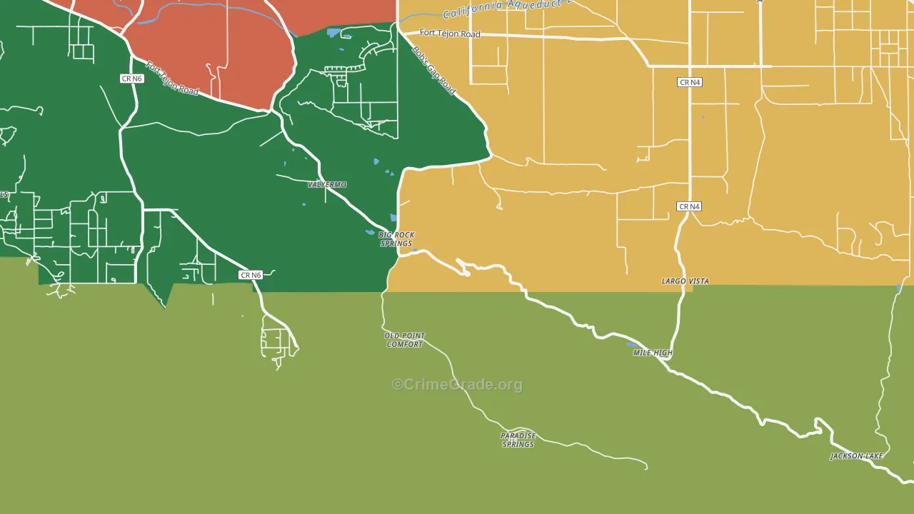 Valyermo, CA Map of Robbery Rates