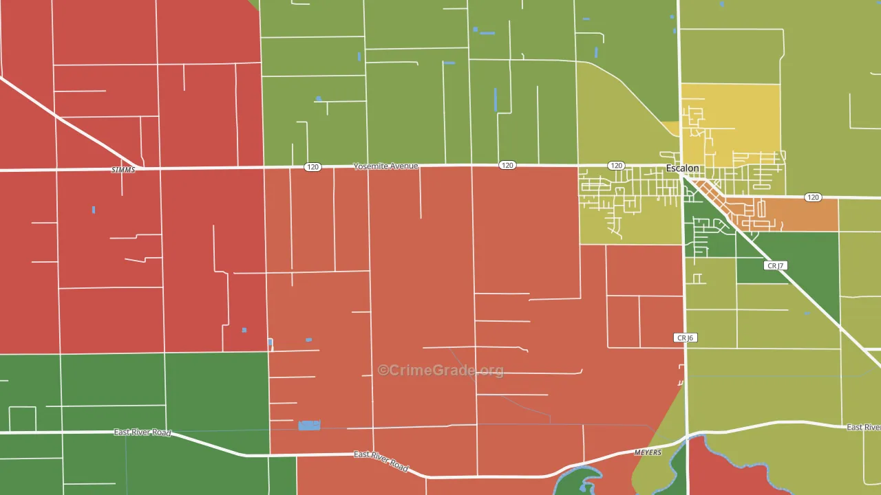 Van Allen, CA Map of Robbery Rates