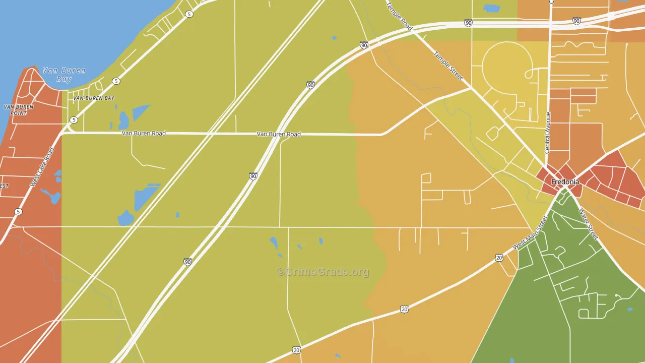 Van Buren Bay, NY Map of Robbery Rates