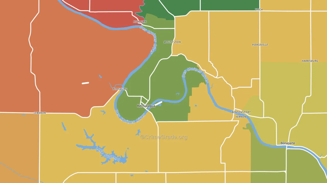 Van Buren County, IA Map of Robbery Rates