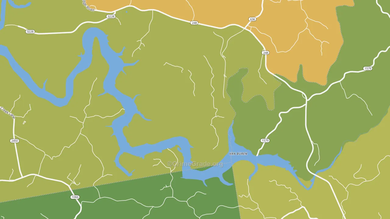 Van Buren, KY Map of Robbery Rates