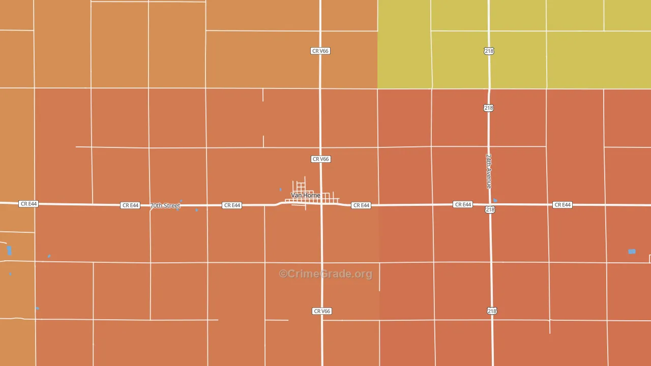 Van Horne, IA Map of Robbery Rates