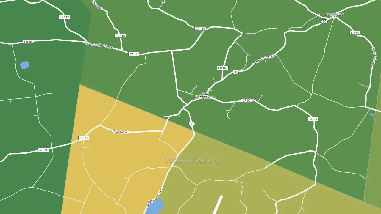 Van Hornesville, NY Map of Robbery Rates