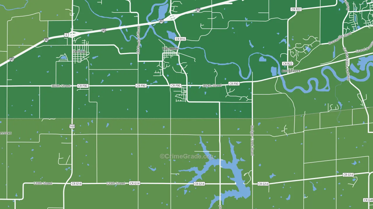 Van Meter, IA Map of Robbery Rates
