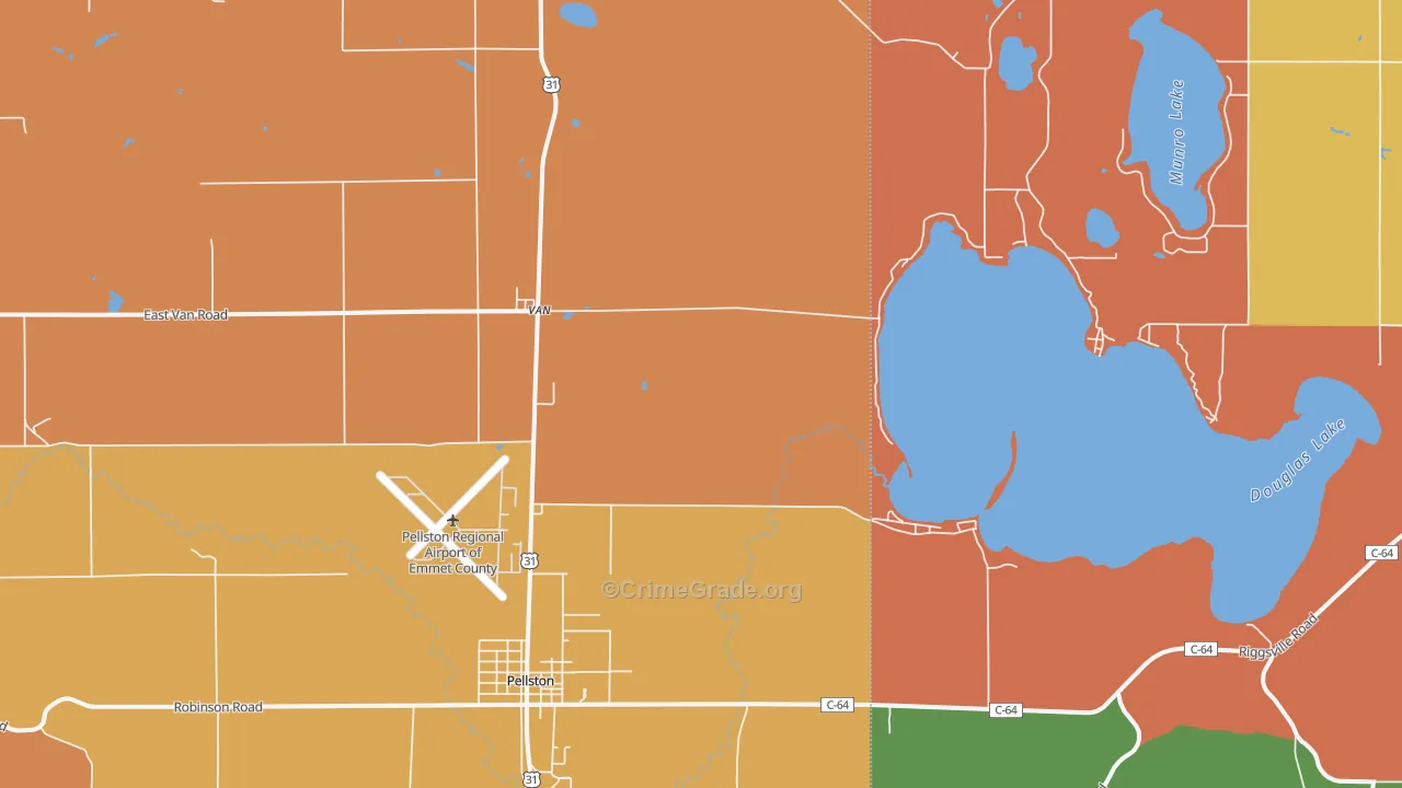 Van, MI Map of Robbery Rates
