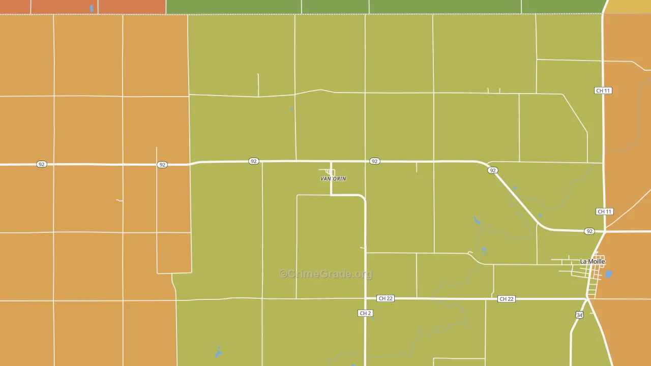 Van Orin, IL Map of Robbery Rates