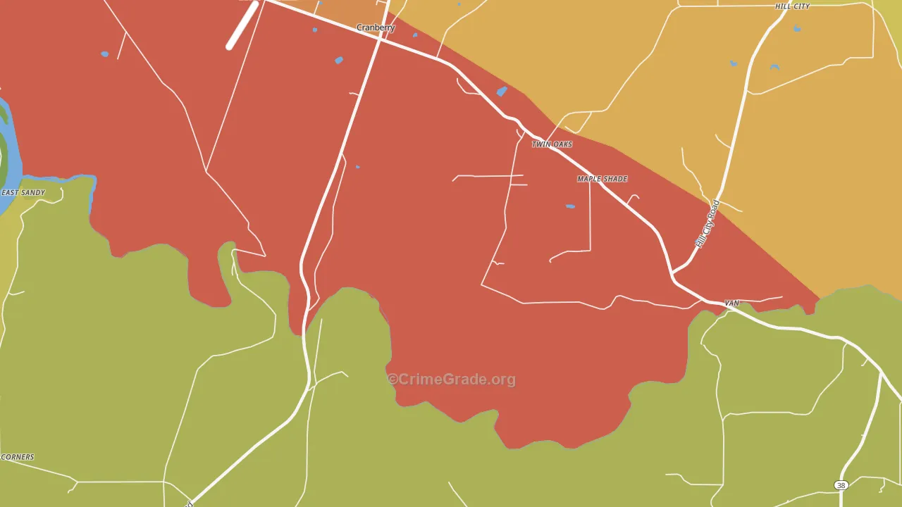 Van, PA Map of Robbery Rates