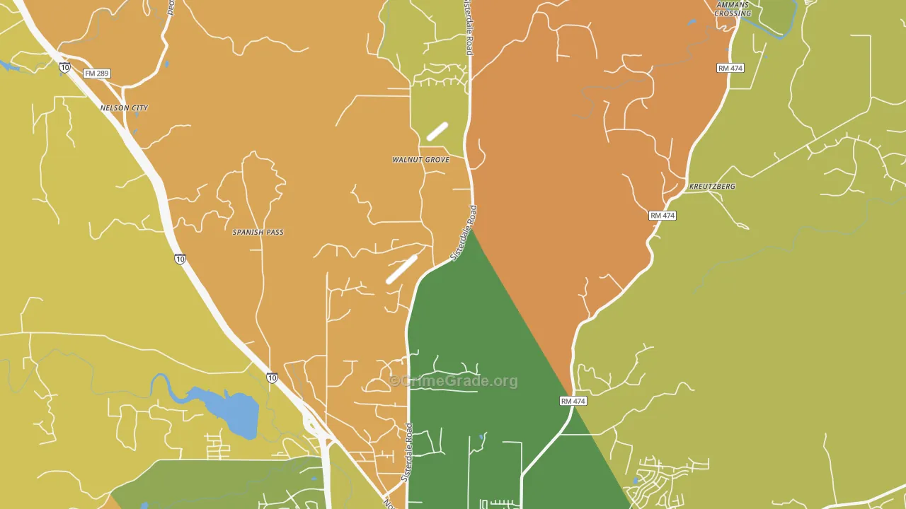 Van Raub, TX Map of Robbery Rates