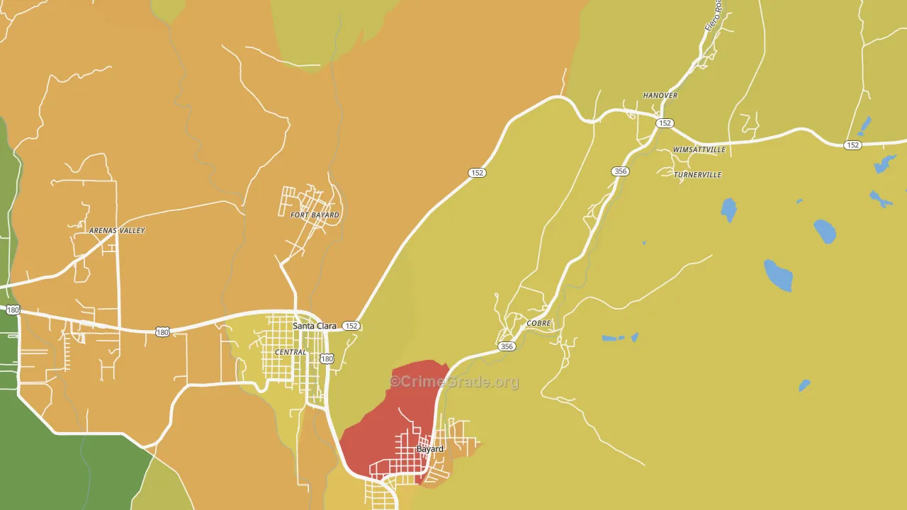 Vanadium, NM Map of Robbery Rates