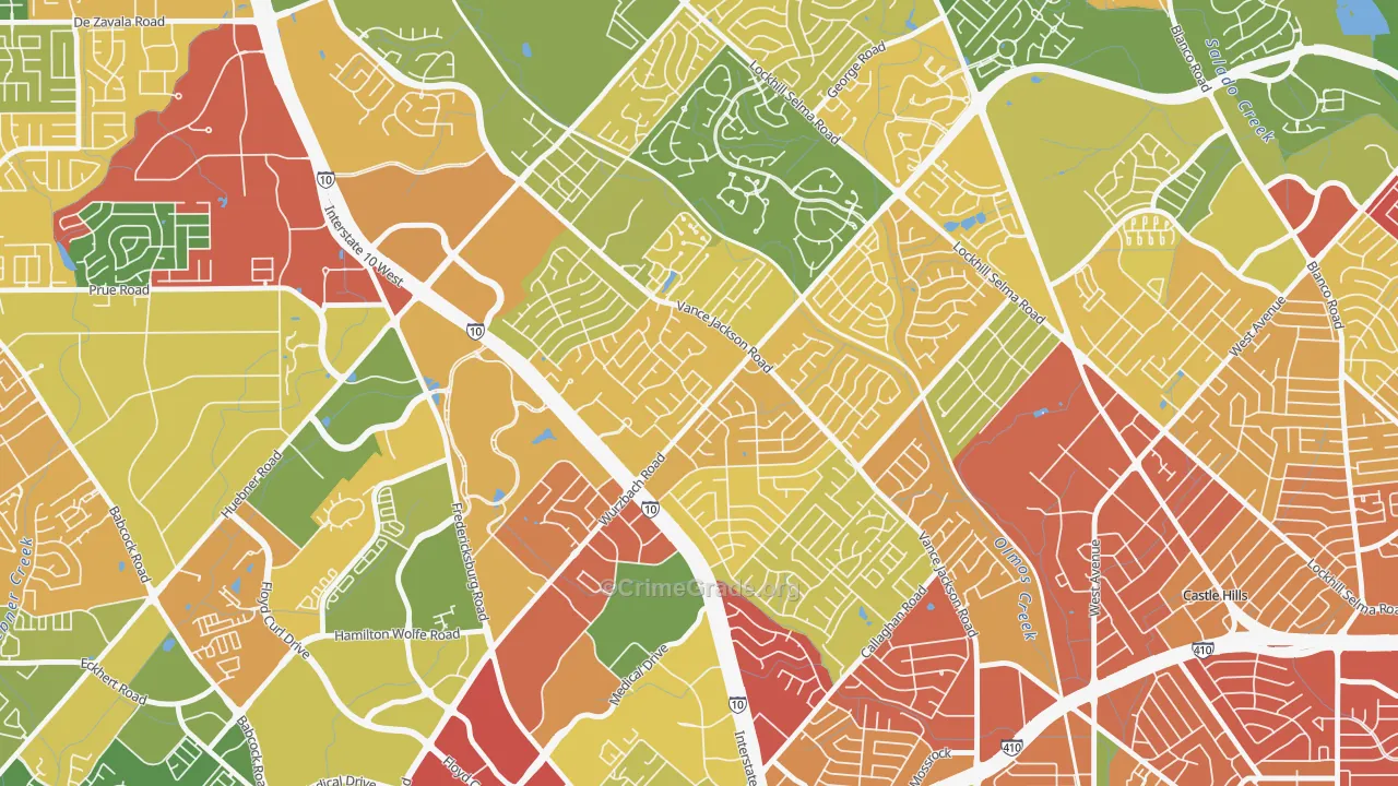 Vance Jackson, San Antonio, TX Map of Robbery Rates