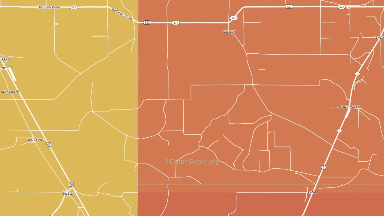 Vance, MS Map of Robbery Rates