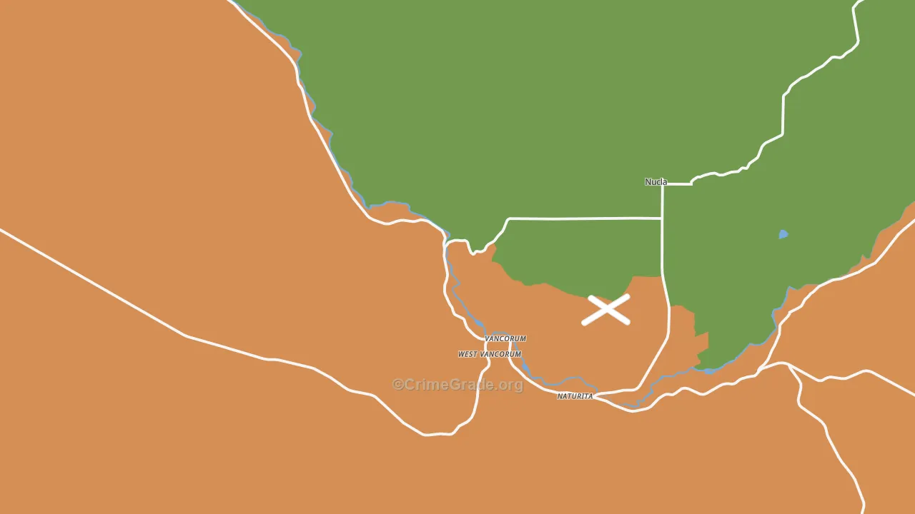 Vancorum, CO Map of Robbery Rates