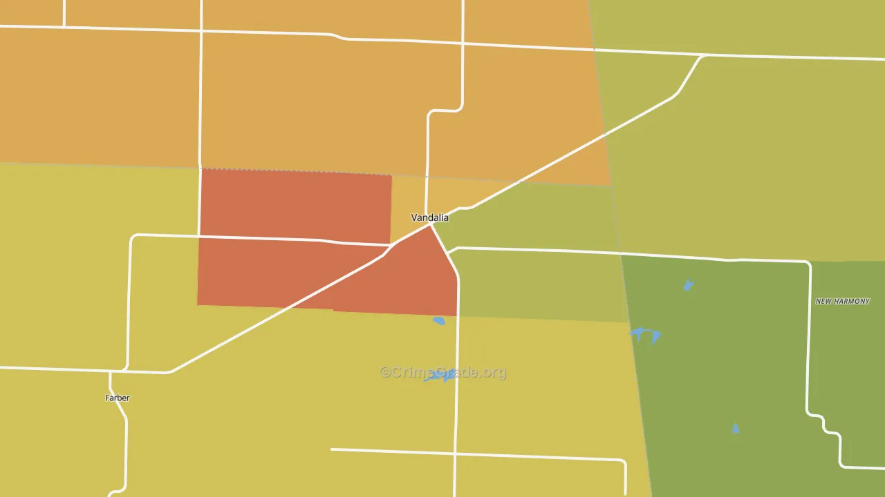Vandalia, MO Map of Robbery Rates