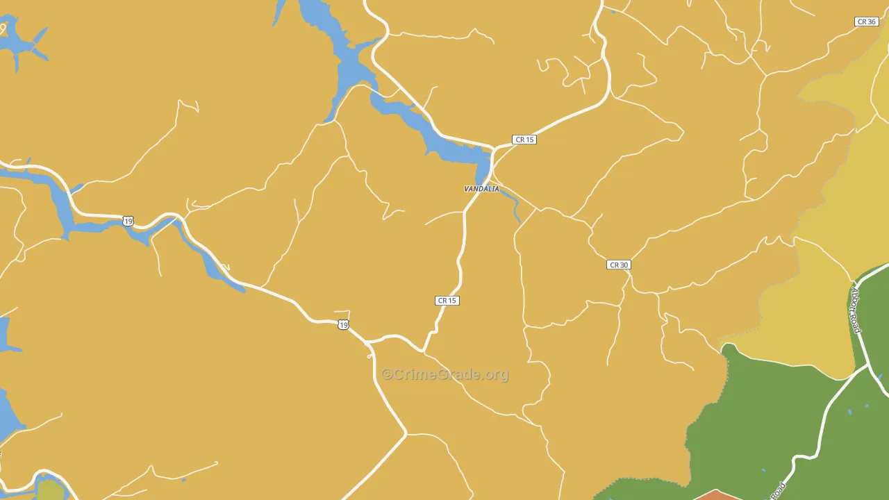 Vandalia, WV Map of Robbery Rates