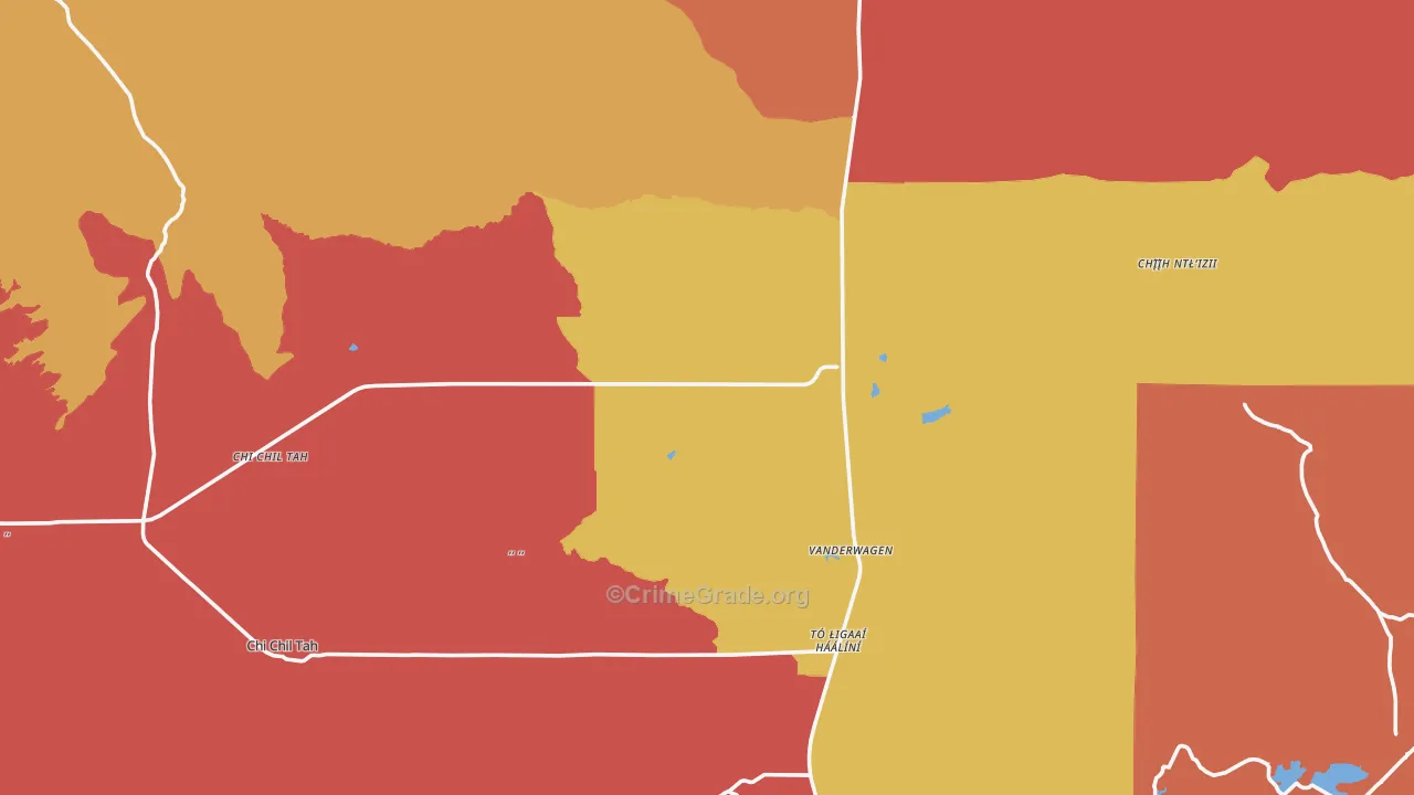 Vanderwagen, NM Map of Robbery Rates