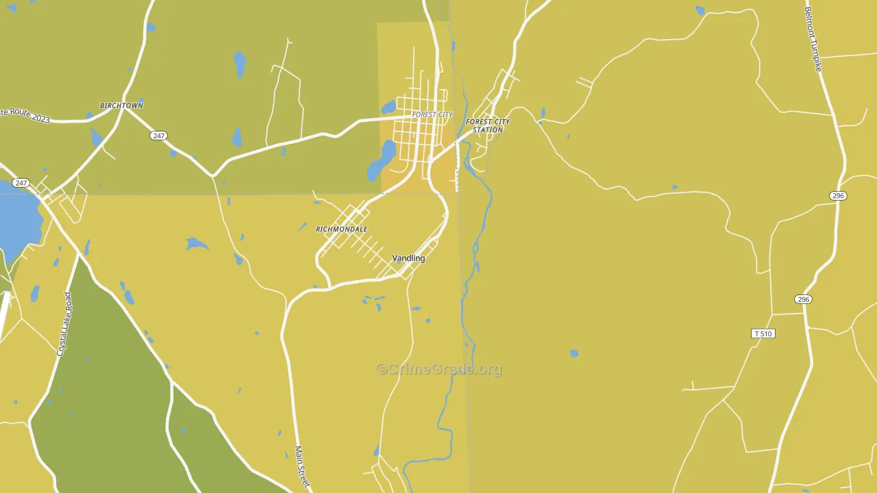 Vandling, PA Map of Robbery Rates